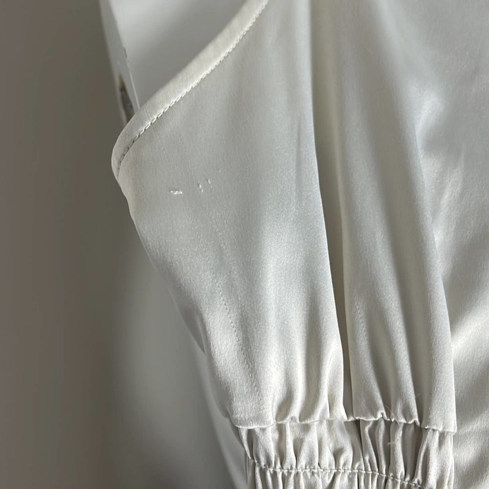 Zara slip dress gathered waist light silver size small - Picture 9 of 11